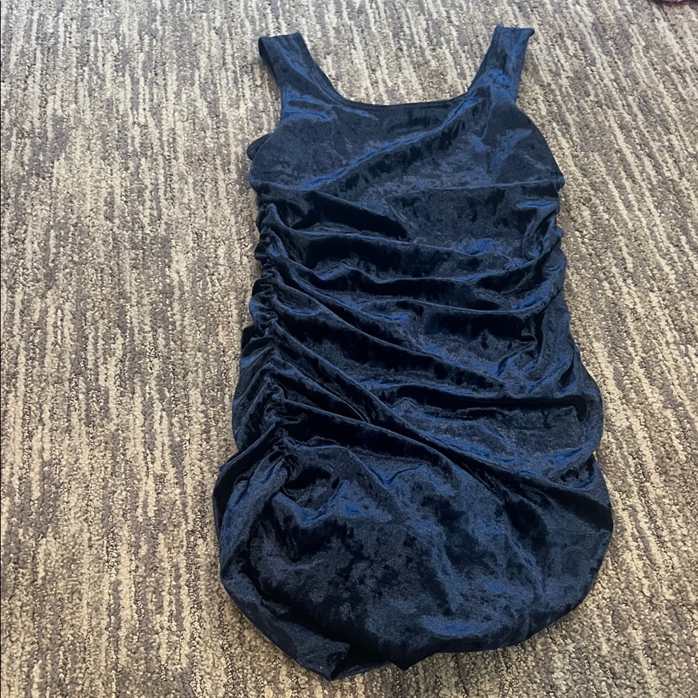 Elegant Navy Velvet Dress